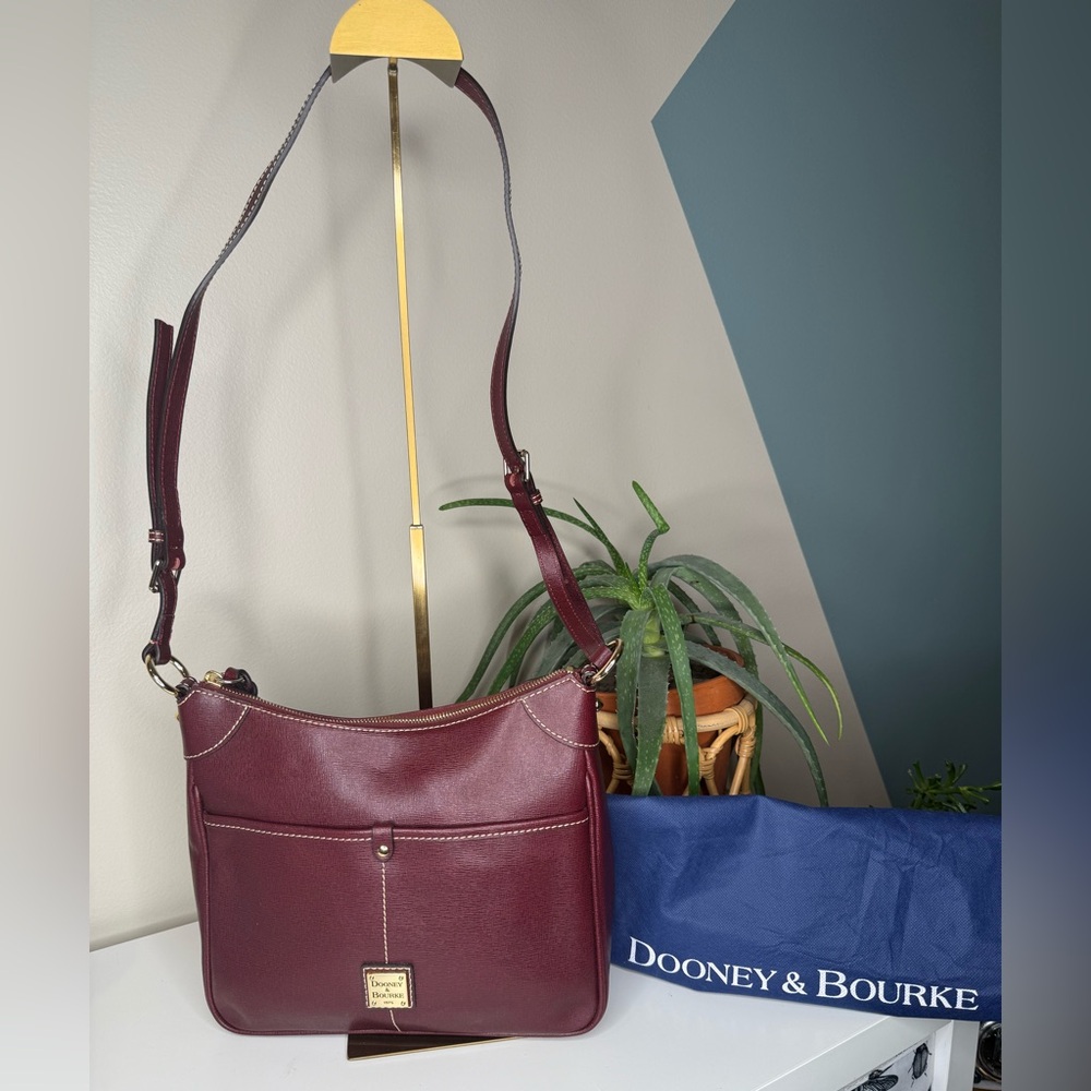 Dooney & Bourke Saffiano Leather Crossbody Bag in Bordeaux Wine Red